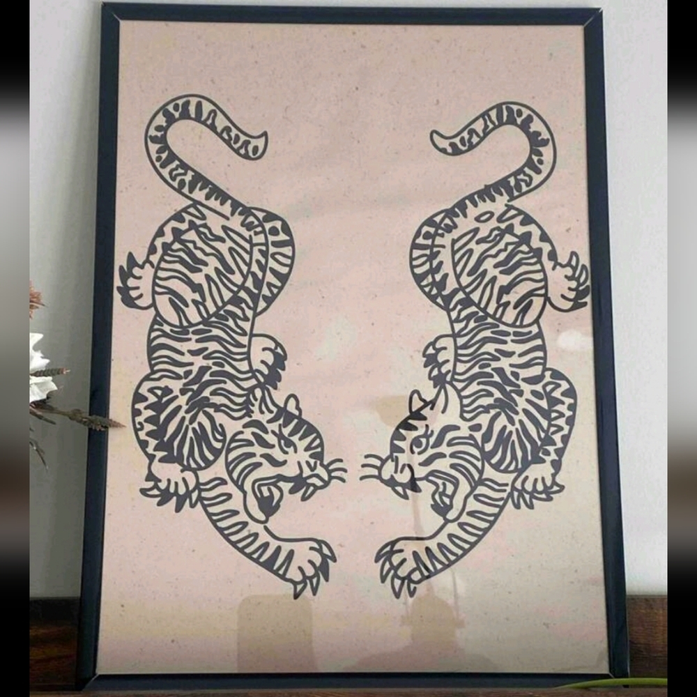 Asian Tiger Art Print Poster Print 50 cm X 70 cm (No Frame)
